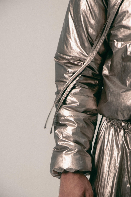 CHAQUETA METALIZADA PUFFER AXON COBRE