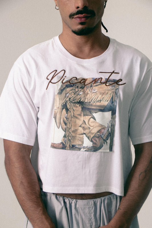 CAMISETA CROP BOOT BLANCA