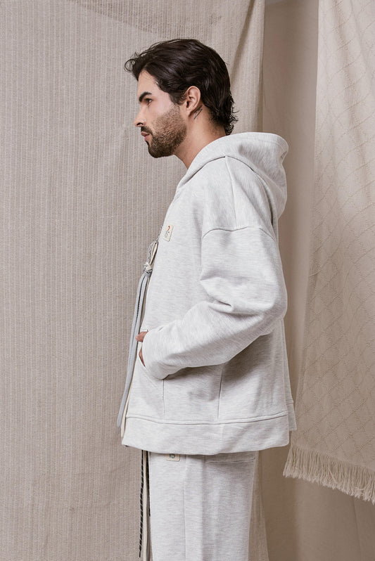 HODDIE GRIS JASPE OVERSIZE