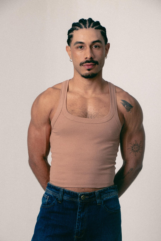 TANK TOP CROP RICARDO  CARAMELO