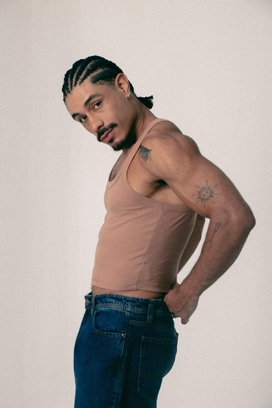 TANK TOP CROP RICARDO  CARAMELO