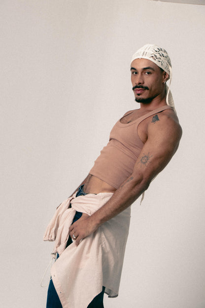 TANK TOP CROP RICARDO  CARAMELO