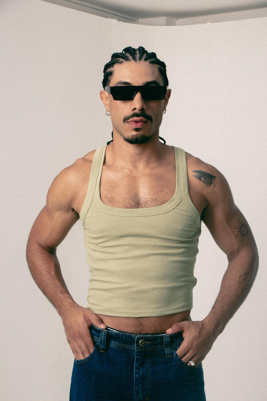 TANK TOP CROP RICARDO  VERDE SALVIA