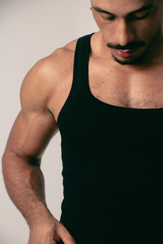 TANK TOP CROP RICARDO  NEGRO