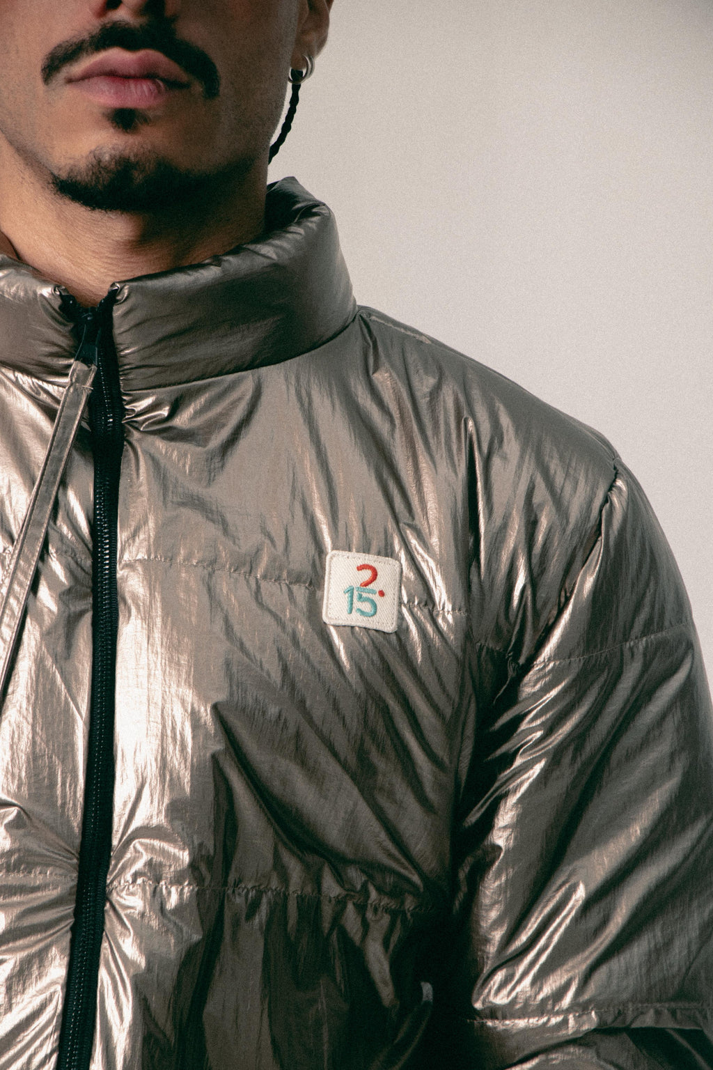 CHAQUETA METALIZADA PUFFER AXON COBRE