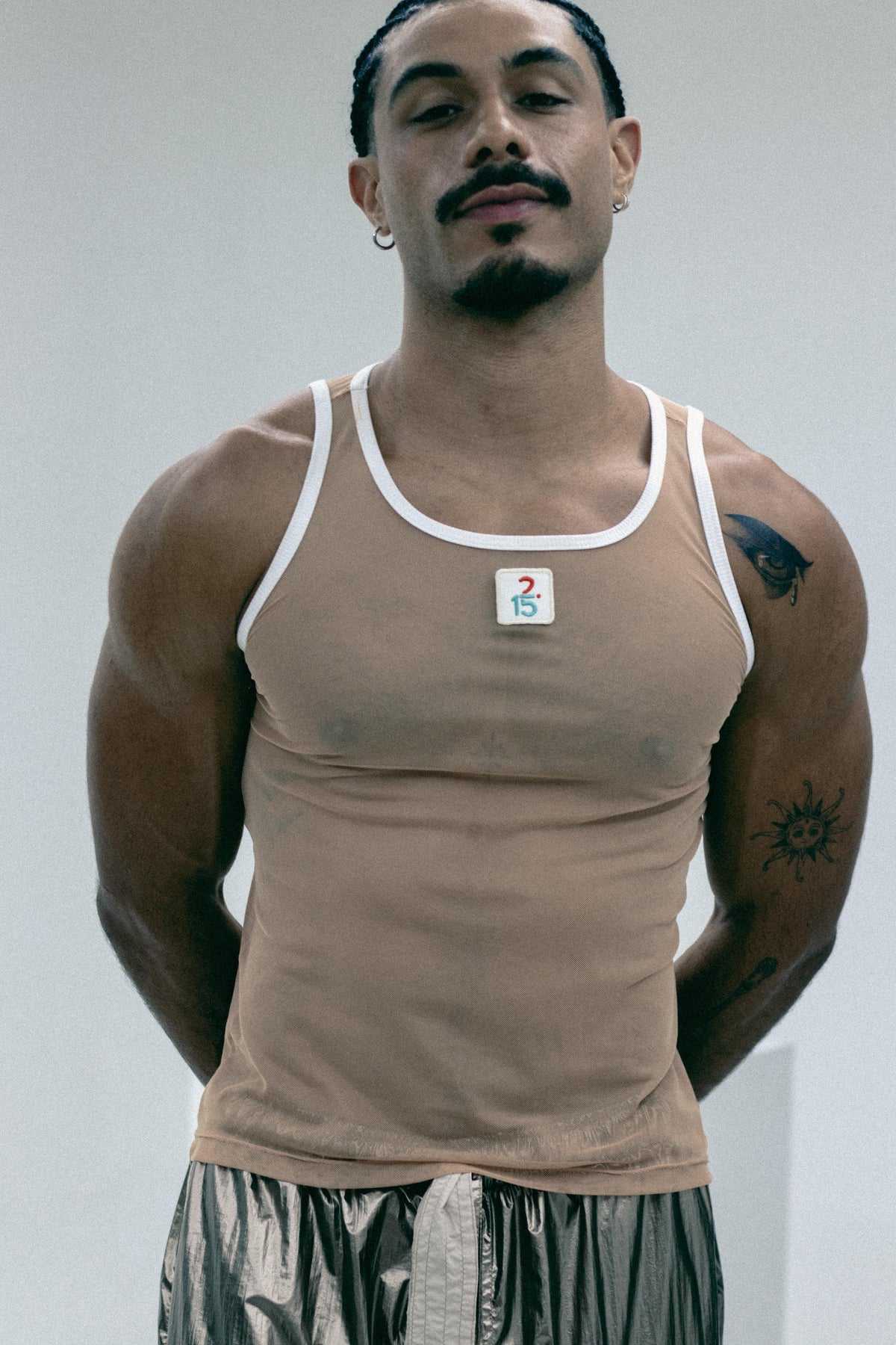 TANK TOP MESH SKINLINE NUDE SESGO IVORY
