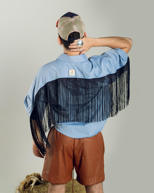 CAMISA CROP ANTONIO AZUL