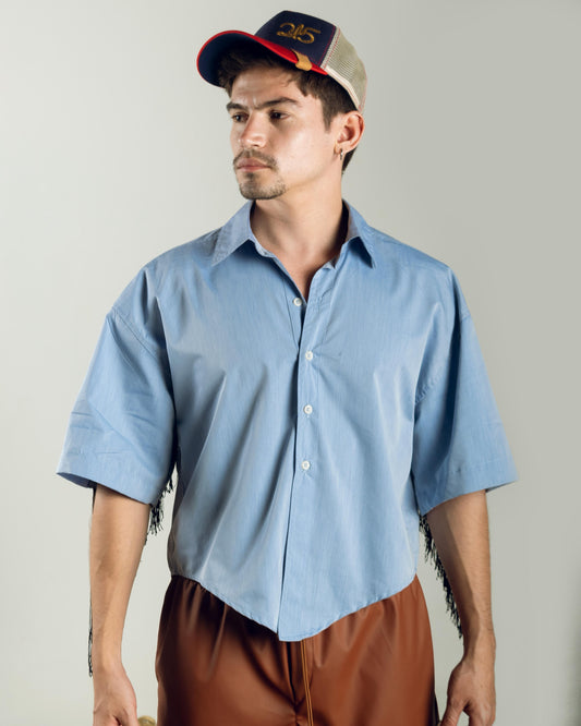 CAMISA CROP ANTONIO AZUL