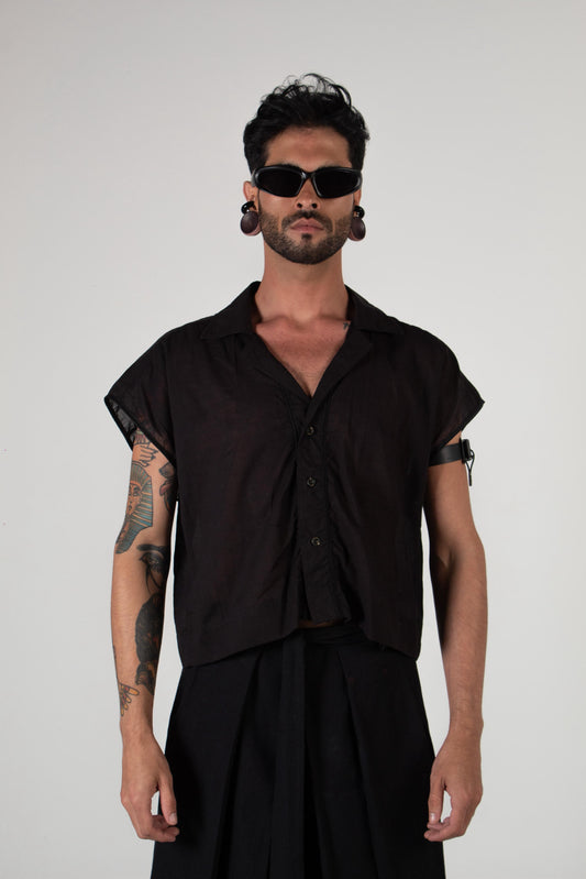 CAMISA CROP BEN NEGRA