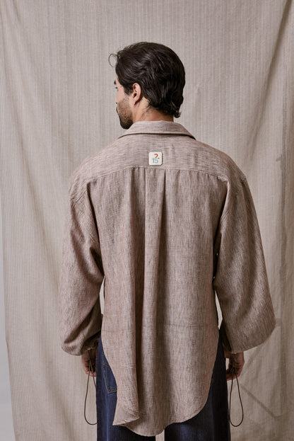 CAMISA OVERSIZE EN LINO TEXTURIZADO