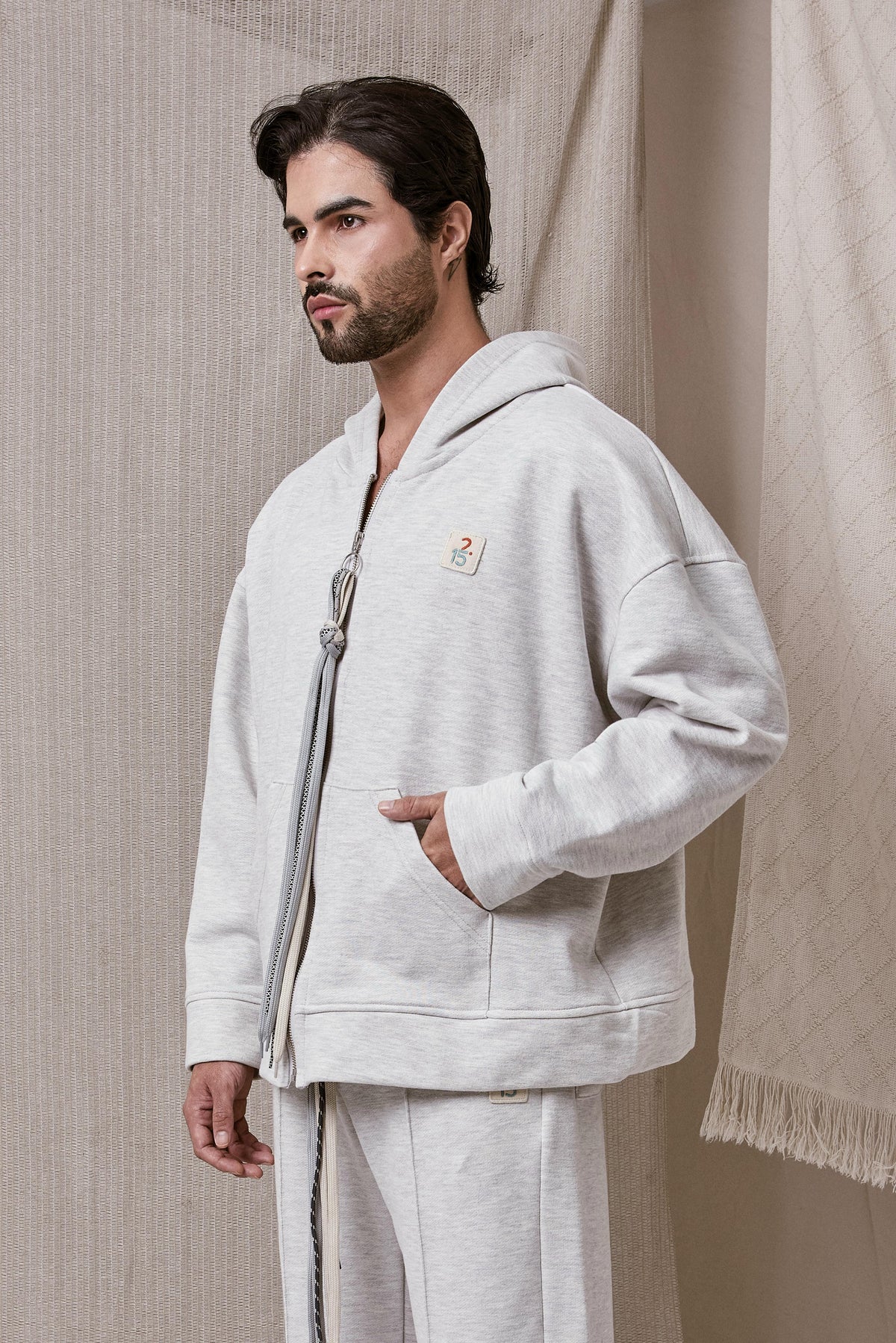 HODDIE GRIS JASPE OVERSIZE