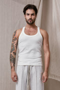 TANK TOP BASICO RICARDO IVORY LARGO ESTANDAR