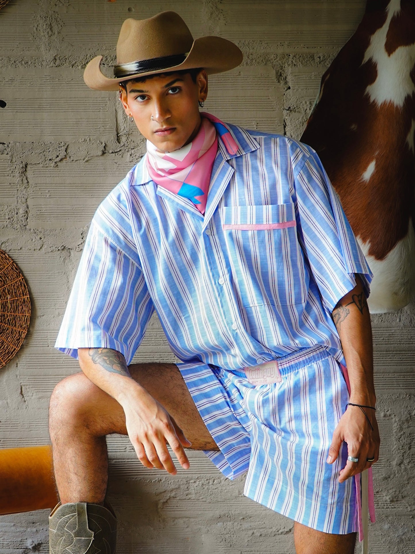 CAMISA RAYAS CIELO LATINO